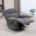 Fauteuil de massage vibrant HOMCOM gris foncé avec fonction chauffante, fauteuil à bascule pivotant surdimensionné, canapé une place