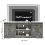 Meuble TV Moasis style ferme avec porte de grange, console multimédia et rangements intégrés