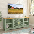 Meuble TV rustique décoratif à motif floral de 70 pouces, pouvant accueillir des téléviseurs jusqu'à 80 pouces.
