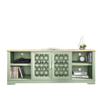 Meuble TV rustique décoratif à motif floral de 70 pouces, pouvant accueillir des téléviseurs jusqu'à 80 pouces.