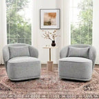 Fauteuil pivotant d'appoint rembourré en tissu Sherpa bouclé KINWELL 33 W (ensemble de 2)