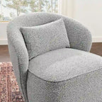 Fauteuil pivotant d'appoint rembourré en tissu Sherpa bouclé KINWELL 33 W (ensemble de 2)