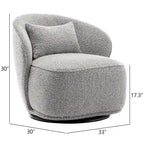 Fauteuil pivotant d'appoint rembourré en tissu Sherpa bouclé KINWELL 33 W (ensemble de 2)