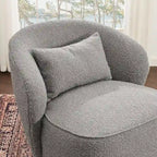 Fauteuil pivotant d'appoint rembourré en tissu Sherpa bouclé KINWELL 33 W (ensemble de 2)