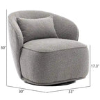 Fauteuil pivotant d'appoint rembourré en tissu Sherpa bouclé KINWELL 33 W (ensemble de 2)