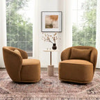 Fauteuil pivotant d'appoint rembourré en tissu Sherpa bouclé KINWELL 33 W (ensemble de 2)