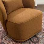 Fauteuil pivotant d'appoint rembourré en tissu Sherpa bouclé KINWELL 33 W (ensemble de 2)