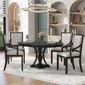 Ensemble de salle à manger rétro 5 pièces comprenant une table ronde extensible et 4 chaises pour cuisine/salle à manger