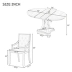 Ensemble de salle à manger rétro 5 pièces comprenant une table ronde extensible et 4 chaises pour cuisine/salle à manger