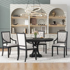 Ensemble de salle à manger rétro 5 pièces comprenant une table ronde extensible et 4 chaises pour cuisine/salle à manger