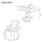 Ensemble de salle à manger rétro 5 pièces comprenant une table ronde extensible et 4 chaises pour cuisine/salle à manger