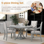 Ensemble de salle à manger rétro 5 pièces comprenant une table ronde extensible et 4 chaises pour cuisine/salle à manger