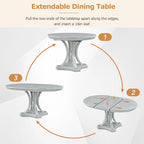 Ensemble de salle à manger rétro 5 pièces comprenant une table ronde extensible et 4 chaises pour cuisine/salle à manger