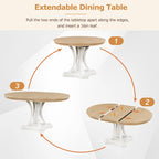 Ensemble de salle à manger rétro 5 pièces comprenant une table ronde extensible et 4 chaises pour cuisine/salle à manger