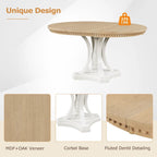 Ensemble de salle à manger rétro 5 pièces comprenant une table ronde extensible et 4 chaises pour cuisine/salle à manger