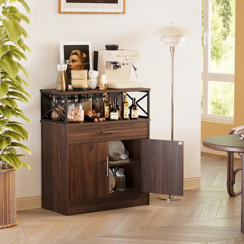 Buffet Futzca, meuble de rangement de cuisine