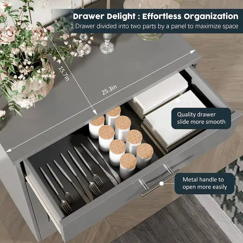 Buffet Futzca, meuble de rangement de cuisine