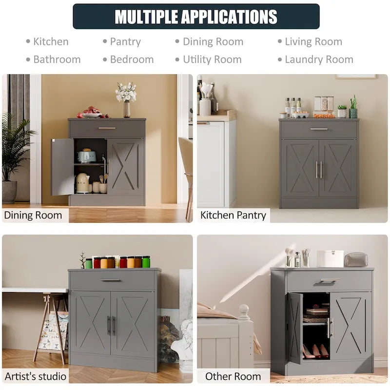 Buffet Futzca, meuble de rangement de cuisine