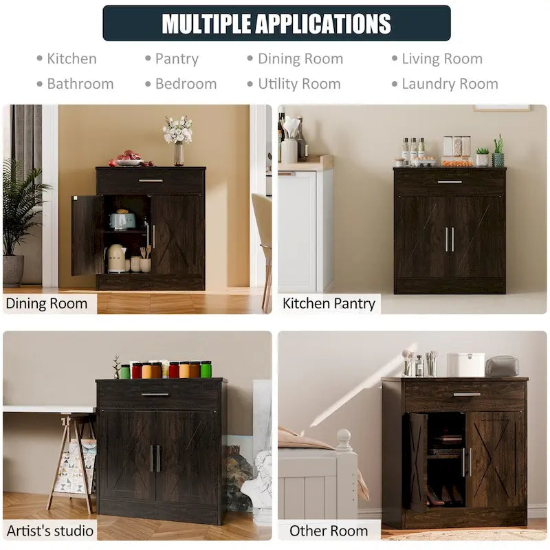 Buffet Futzca, meuble de rangement de cuisine