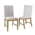 Chaises de salle à manger HomePop à tablier en bois rembourré - Lot de 2