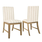 Chaises de salle à manger HomePop à tablier en bois rembourré - Lot de 2