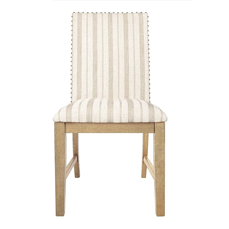 Chaises de salle à manger HomePop à tablier en bois rembourré - Lot de 2