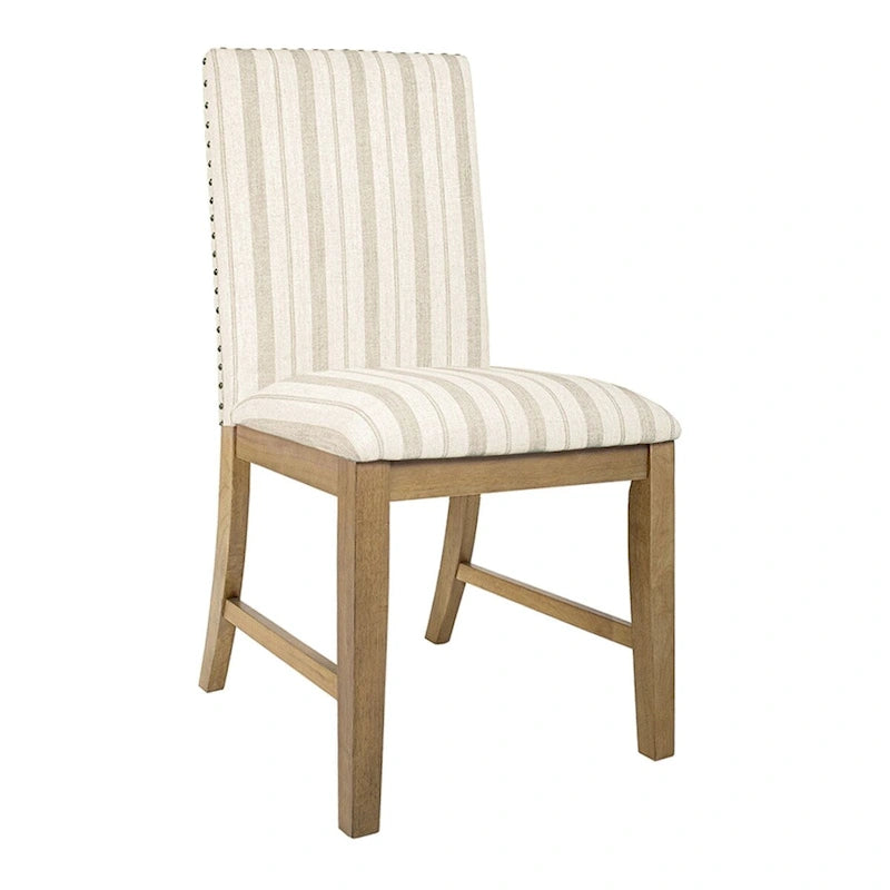 Chaises de salle à manger HomePop à tablier en bois rembourré - Lot de 2