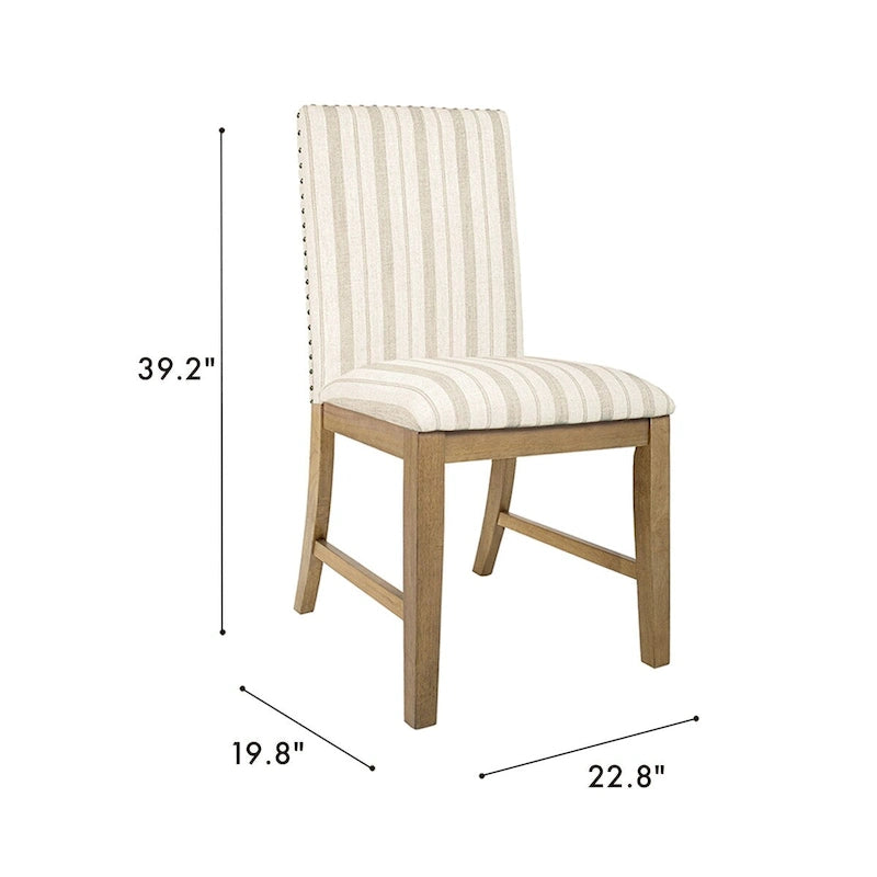 Chaises de salle à manger HomePop à tablier en bois rembourré - Lot de 2
