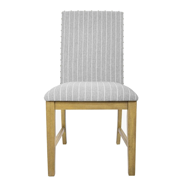 Chaises de salle à manger HomePop à tablier en bois rembourré - Lot de 2