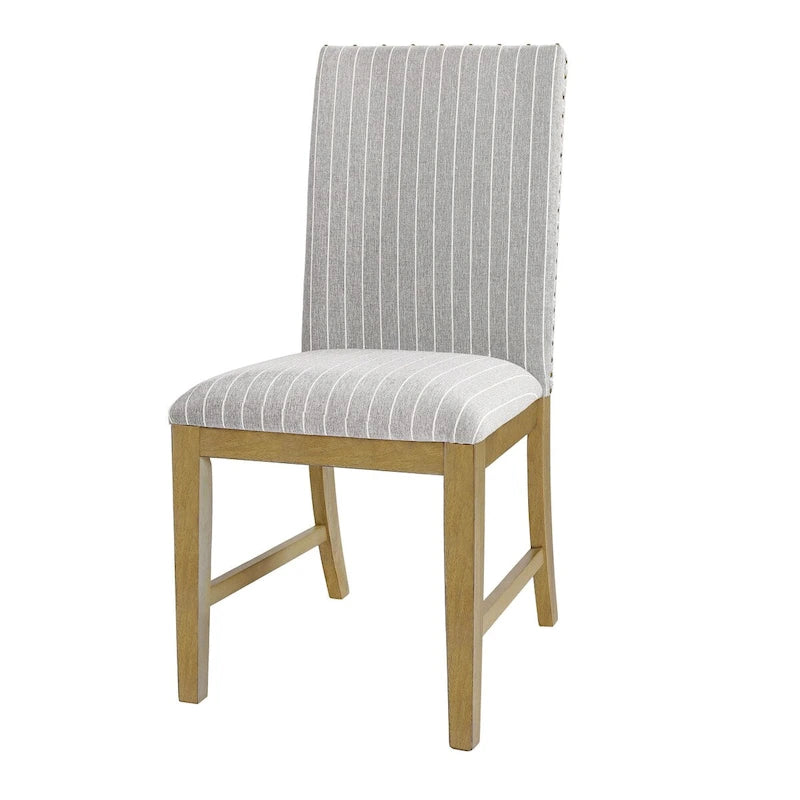 Chaises de salle à manger HomePop à tablier en bois rembourré - Lot de 2