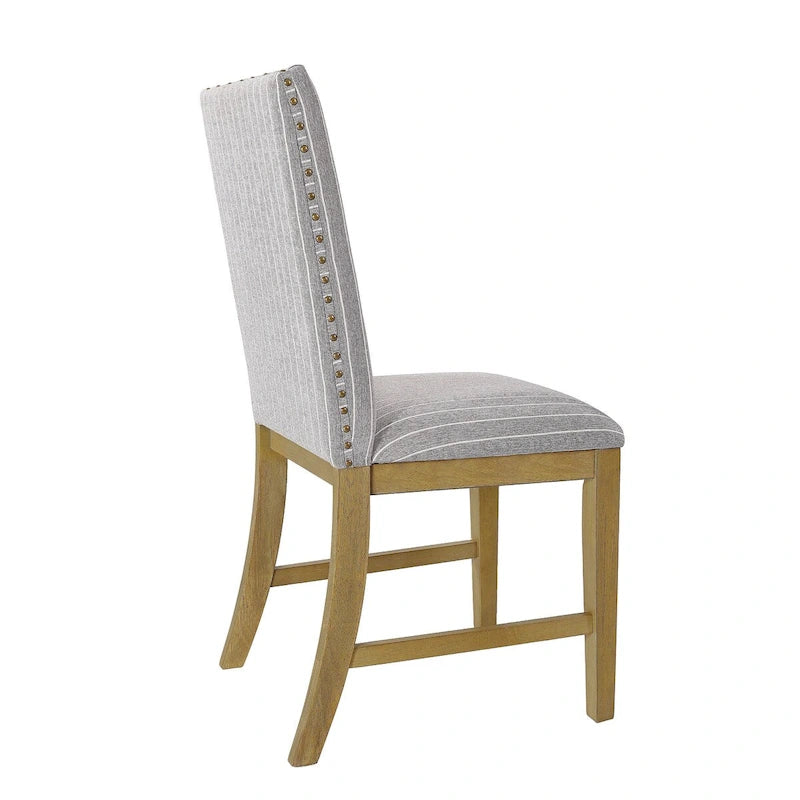 Chaises de salle à manger HomePop à tablier en bois rembourré - Lot de 2