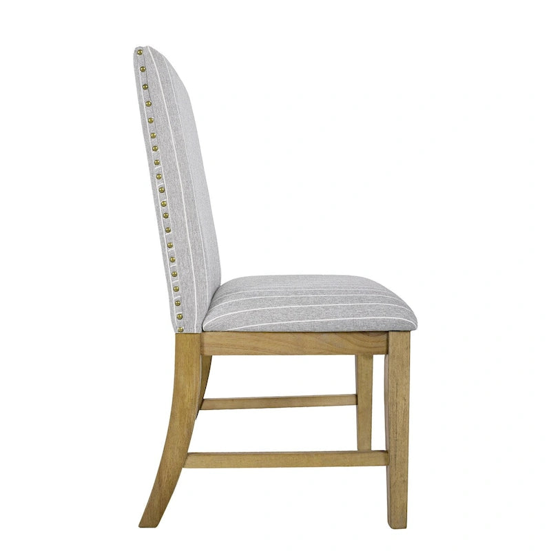 Chaises de salle à manger HomePop à tablier en bois rembourré - Lot de 2