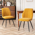Ensemble de 2 chaises de salle à manger modernes du milieu du siècle, sans accoudoirs, en tissu