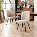 Ensemble de 2 chaises de salle à manger modernes du milieu du siècle, sans accoudoirs, en tissu