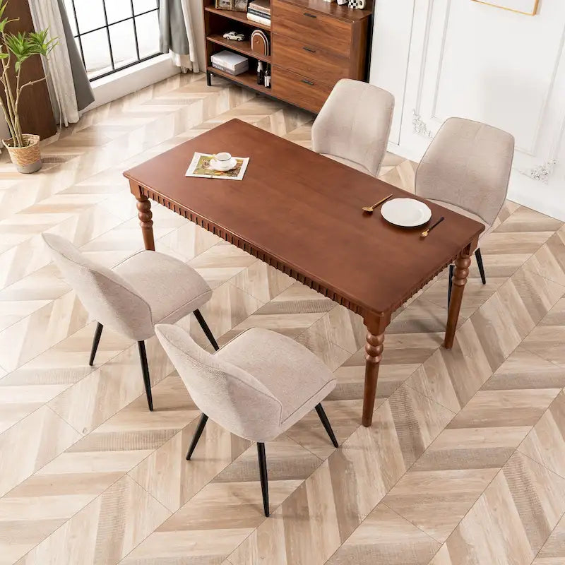 Ensemble de 2 chaises de salle à manger modernes du milieu du siècle, sans accoudoirs, en tissu