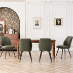 Ensemble de 2 chaises de salle à manger modernes du milieu du siècle, sans accoudoirs, en tissu