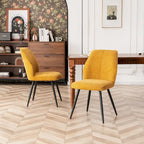 Ensemble de 2 chaises de salle à manger modernes du milieu du siècle, sans accoudoirs, en tissu