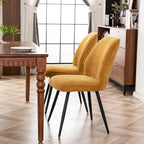 Ensemble de 2 chaises de salle à manger modernes du milieu du siècle, sans accoudoirs, en tissu