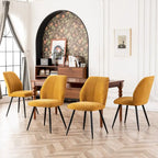 Ensemble de 2 chaises de salle à manger modernes du milieu du siècle, sans accoudoirs, en tissu