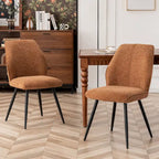 Ensemble de 2 chaises de salle à manger modernes du milieu du siècle, sans accoudoirs, en tissu