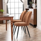 Ensemble de 2 chaises de salle à manger modernes du milieu du siècle, sans accoudoirs, en tissu
