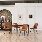 Ensemble de 2 chaises de salle à manger modernes du milieu du siècle, sans accoudoirs, en tissu
