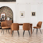 Ensemble de 2 chaises de salle à manger modernes du milieu du siècle, sans accoudoirs, en tissu