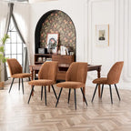 Ensemble de 2 chaises de salle à manger modernes du milieu du siècle, sans accoudoirs, en tissu