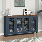 Buffet/meuble d'appoint de cuisine en bois de style vintage - Largeur : 63 pouces