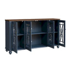 Buffet/meuble d'appoint de cuisine en bois de style vintage - Largeur : 63 pouces