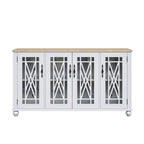 Buffet/meuble d'appoint de cuisine en bois de style vintage - Largeur : 63 pouces