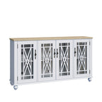 Buffet/meuble d'appoint de cuisine en bois de style vintage - Largeur : 63 pouces