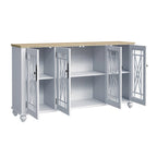 Buffet/meuble d'appoint de cuisine en bois de style vintage - Largeur : 63 pouces