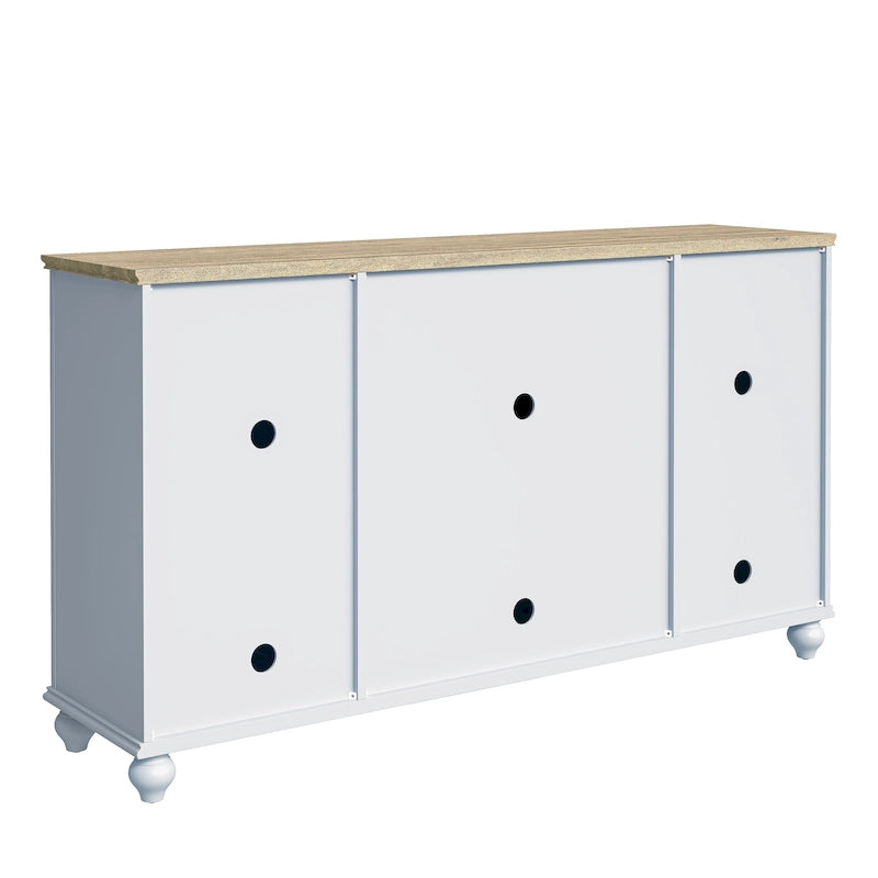 Buffet/meuble d'appoint de cuisine en bois de style vintage - Largeur : 63 pouces
